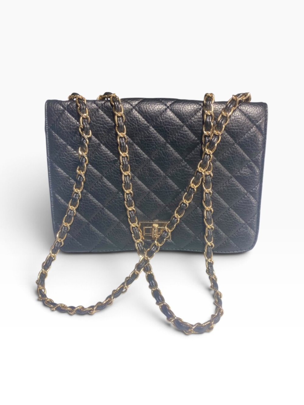 Quilted Black Leather Shoulder Bag - Picture 4 of 4